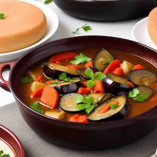 Овощное рагу с мясом и баклажанами
